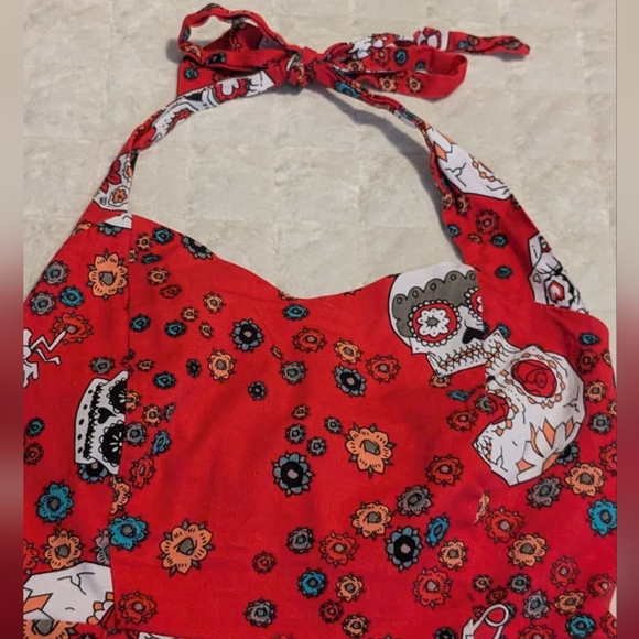 Oten Sugar Skull Rockabilly Pinup Dress Medium - Picture 3 of 15